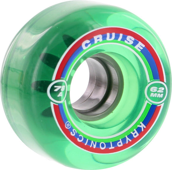 Kryptonics Cruise 62mm 78a Green Skateboard Wheels (Set of 4) - Universo Extremo Boards