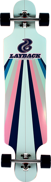 Layback Sun Stripe Drop Through Complete Skateboard -9.75x40 Mint 