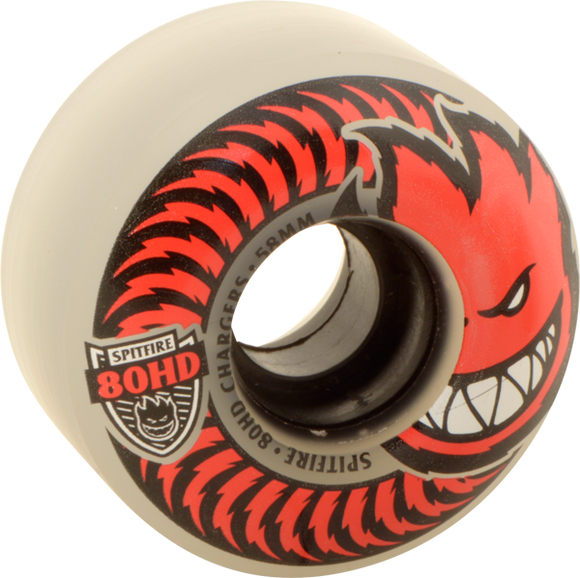 Spitfire 80hd Charger Classic Full 58mm Clear/Red Skateboard Wheels (Set of 4)