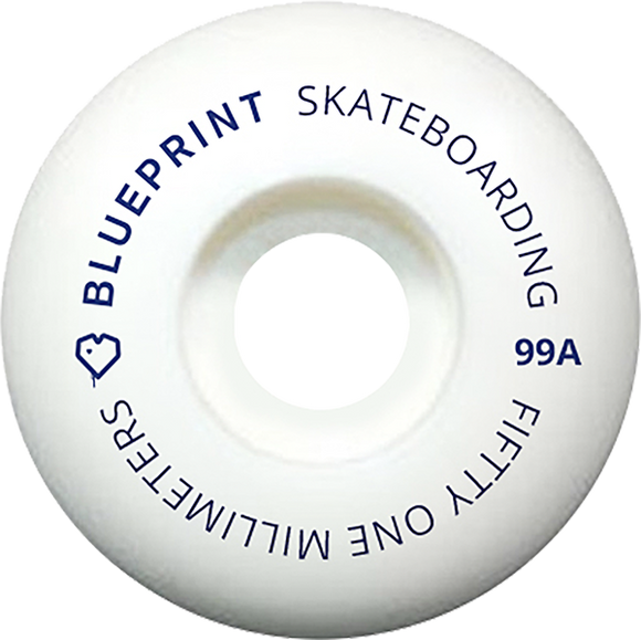 Blueprint Mini Heart 51mm Navy Skateboard Wheels (Set of 4)