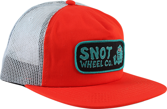 Snot Logo Patch Trucker Skate Skate HAT - Orange/White  
