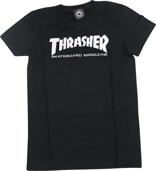 Thrasher Mag Logo Girls T-Shirt - Size: MEDIUM Black