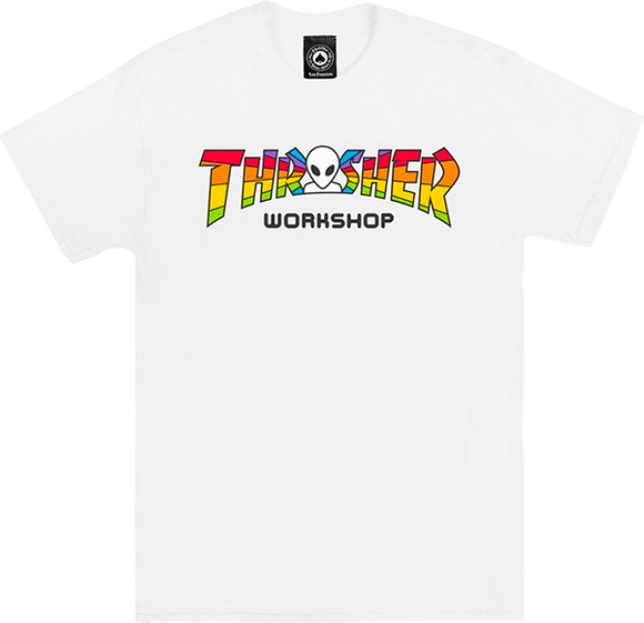 Thrasher X Alien Workshops Spectrum T-Shirt Size: MEDIUM White