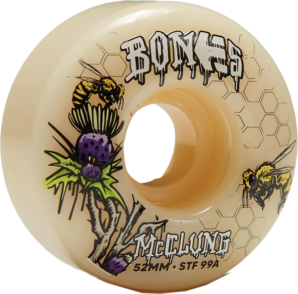 Bones Wheels Mcclung STF V1 Etnies Collab 52mm 99a Nat Skateboard Wheels (Set of 4)