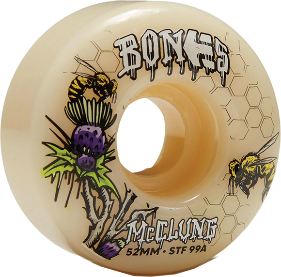 Bones Wheels Mcclung STF V1 Etnies Collab 52mm 99a Nat Skateboard Wheels (Set of 4)
