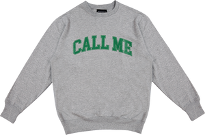 Call Me 917 Call Me Logo Crew Sweatshirt - SMALL Heather Grey