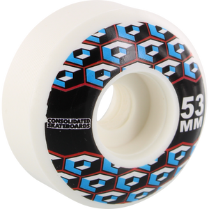 Consolidated Cracked Cube 53mm White Skateboard Wheels (Set of 4)