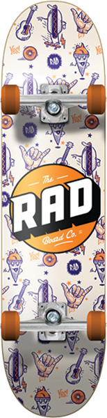 Rad Wallpaper Complete Skateboard -7.75 Orange 