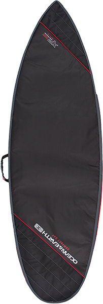 Ocean and Earth Compact Day Shortboard Cover 6'0" Black/Red