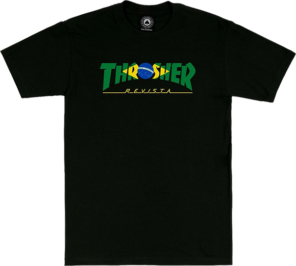 Thrasher Brazil Revista T-Shirt - Size: SMALL Black