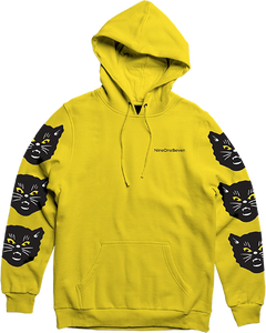 Call Me 917 Black Cat Hooded Sweatshirt - LARGE Gold