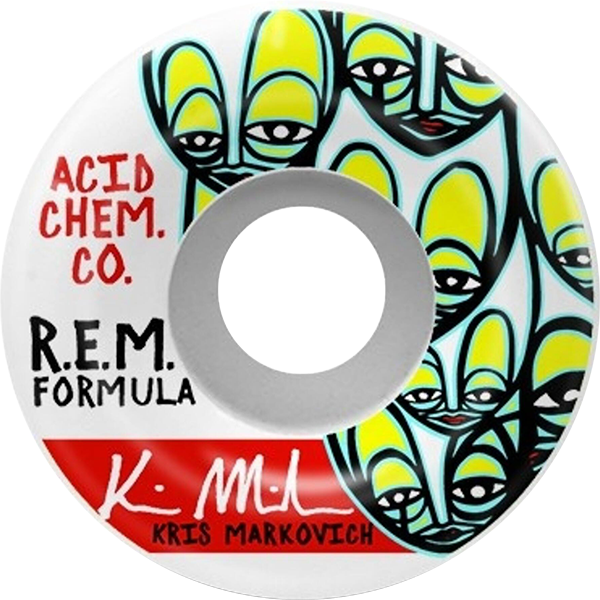 Acid Markovich Rem Ltd 52mm 101a White Skateboard Wheels (Set of 4)
