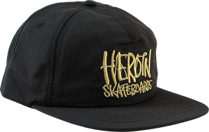 Heroin Script Nylon Skate Skate HAT - Adjustable Black/Gold   