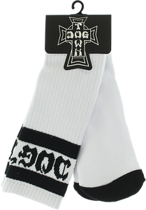 Dogtown Striped Tube Socks White/Black - Single Pair 