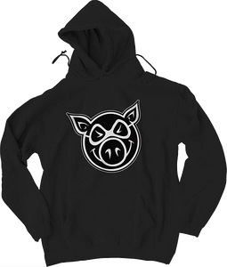 Pig Head Hooded Sweatshirt - MEDIUM Black