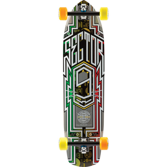 Sector 9 Carbon Flight II Rasta Complete Longboard - 9x36/26wb | Universo Extremo Boards Skate & Surf