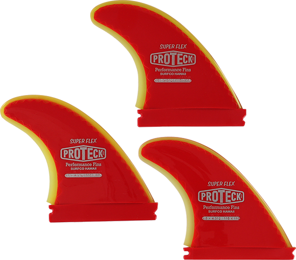 Proteck Super Flex Ffs Thruster Set 4.5 Red/Yellow Surfboard FIN 