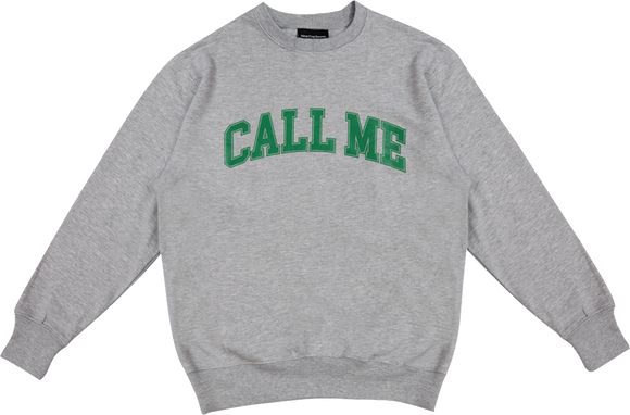 Call Me 917 Call Me Logo Crew Sweatshirt - MEDIUM Heather Grey