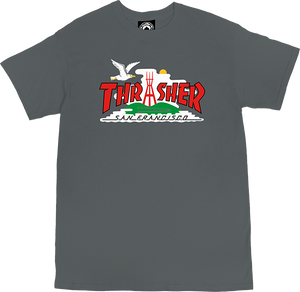 Thrasher The City T-Shirt - Size: X-LARGE Charcoal