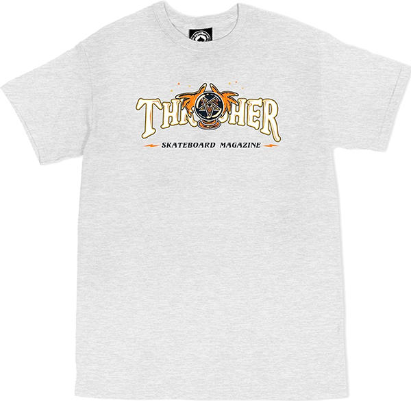 Thrasher Fortune Logo T-Shirt - Size: MEDIUM Ash Gray