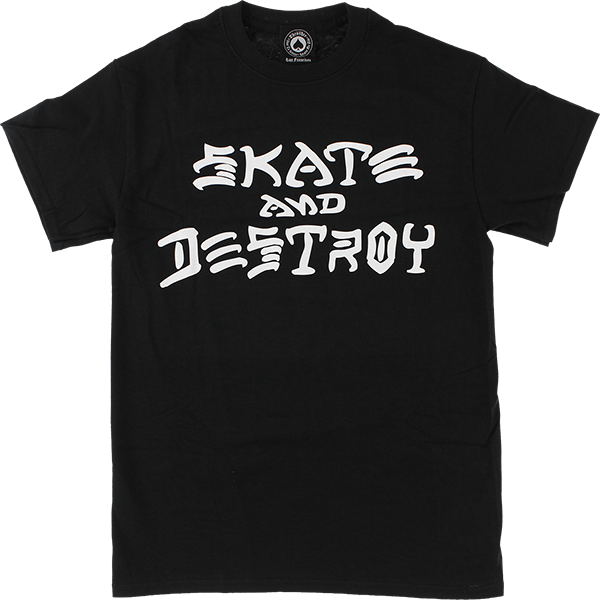 Thrasher Skate & Destroy T-Shirt - Size: MEDIUM Black