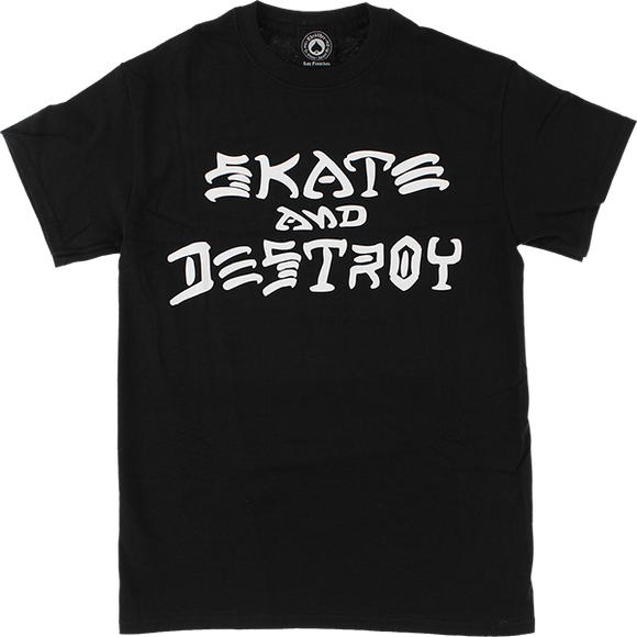 Thrasher Skate & Destroy T-Shirt - Size: MEDIUM Black