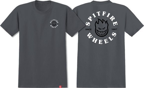 Spitfire Bighead Classic T-Shirt - Size: MEDIUM Charcoal/Black/White