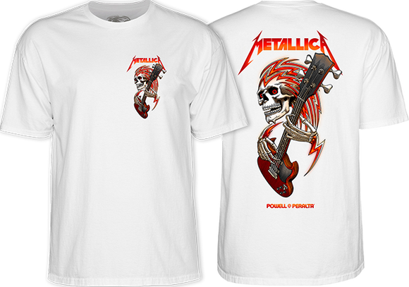 Powell Peralta Metallica Collab T-Shirt - Size: MEDIUM White