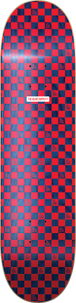 Hs Checkers Skateboard Deck -8.0 Red/Navy DECK ONLY