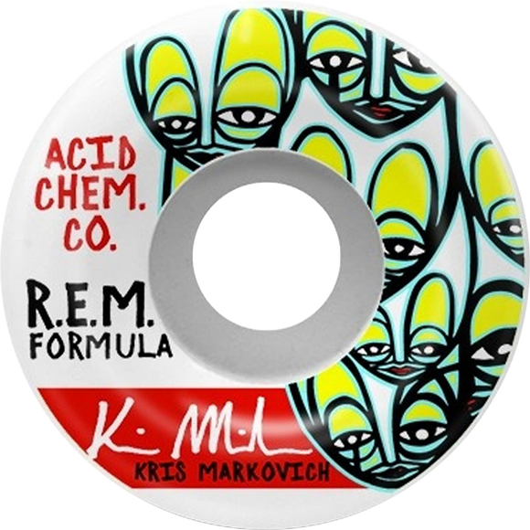 Acid Markovich Rem Ltd 53mm 101a White Skateboard Wheels (Set of 4)