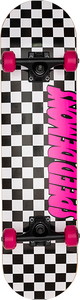 Speed Demons Checkers Complete Skateboard -7.75 Black/Pink 