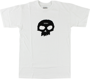 Zero Single Skull T-Shirt - Size: LARGE White/Black