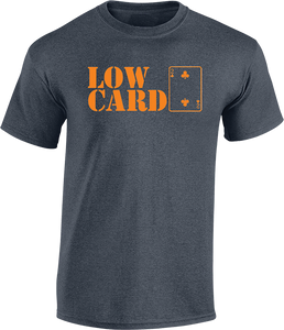 Lowcard Stacked T-Shirt - Size: LARGE Charcoal Heather Grey/Org