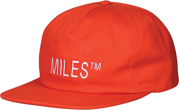 Miles Logo Hit Skate Skate HAT - Adjustable Safety Orange  