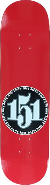 151 Team Numbers Skateboard Deck -7.5 Red DECK ONLY