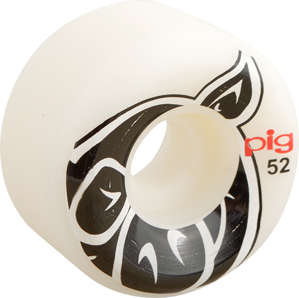 Pig Conical 3D Pig 52mm 101a White Skateboard Wheels (Set of 4)