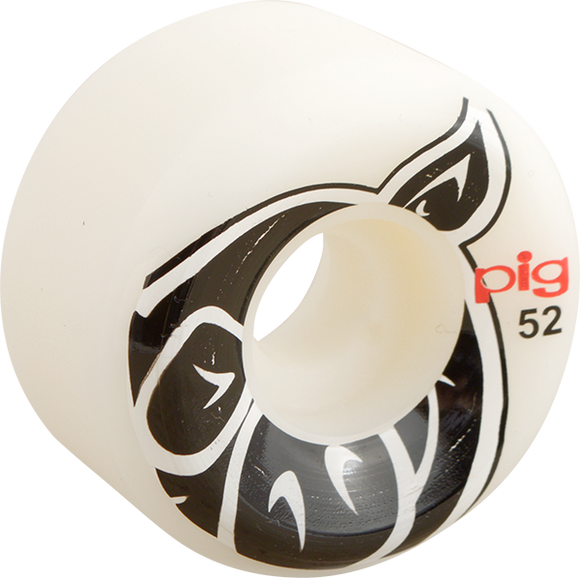 Pig Conical 3D Pig 52mm 101a White Skateboard Wheels (Set of 4)