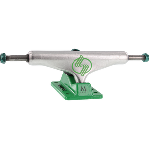 Silver M-Class Hollow 8.0 Polished/Green Skateboards Trucks (Set of 2)