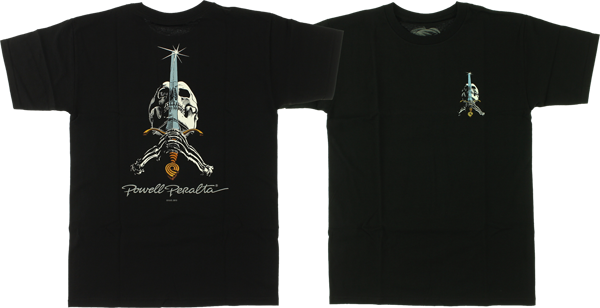 Powell Peralta Skull & Sword T-Shirt - Size: SMALL Black