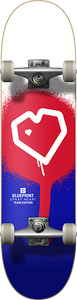 Blueprint Spray Heart Complete Skateboard -7.75 Red/Blue 