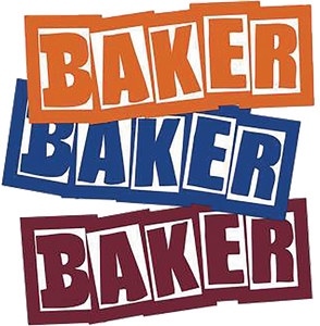 Baker 12/Pk Assorted  Brand Logos Sticker Pk Blue/Red/Bk