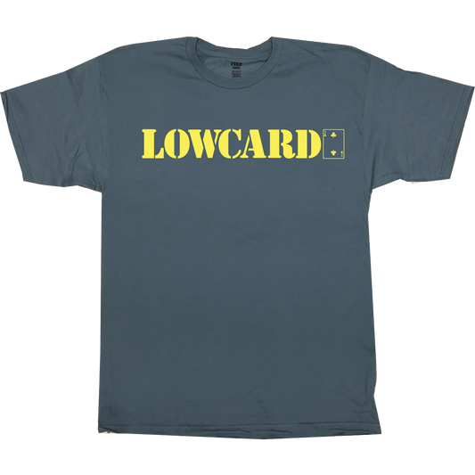 Lowcard Standard T-Shirt - Slate Blue/Yellow