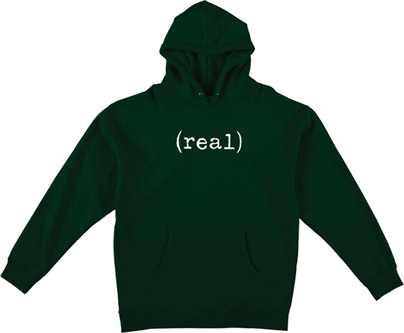 Real Lower Hooded Sweatshirt - SMALL Drk.Green/White