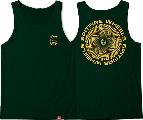 Spitfire Classic Vortex Tank Top Size: X-LARGE Forest/Gold