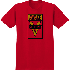 Venture Awake Short Sleeve T-Shirt - Size: SMALL Red/Gold