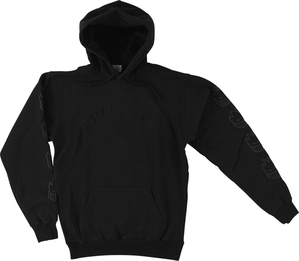 Spitfire Old E Embroidered Hooded Sweatshirt - SMALL Black/Black