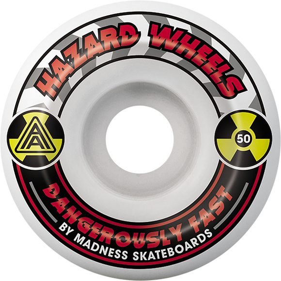 Hazard Cs Conical Alarm 50mm White/Red Skateboard Wheels (Set of 4)