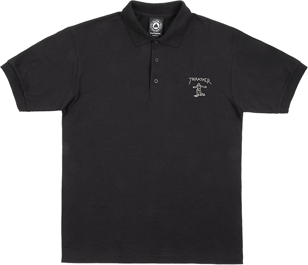 Thrasher Little Gonz Embroidered T-Shirt - Polo Size: LARGE Black