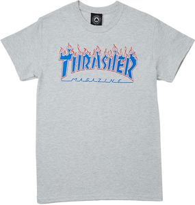 Thrasher Patriot Flame T-Shirt - Size: LARGE Heather Grey