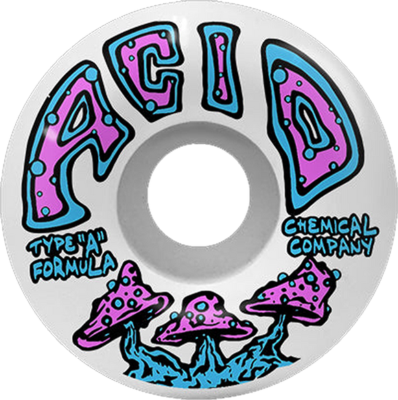 Acid Type A Shrooms 54mm 101a White Skateboard Wheels (Set of 4)
